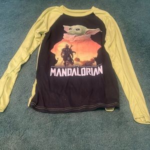 Mandalorian and grogu long sleeve pajama shirt